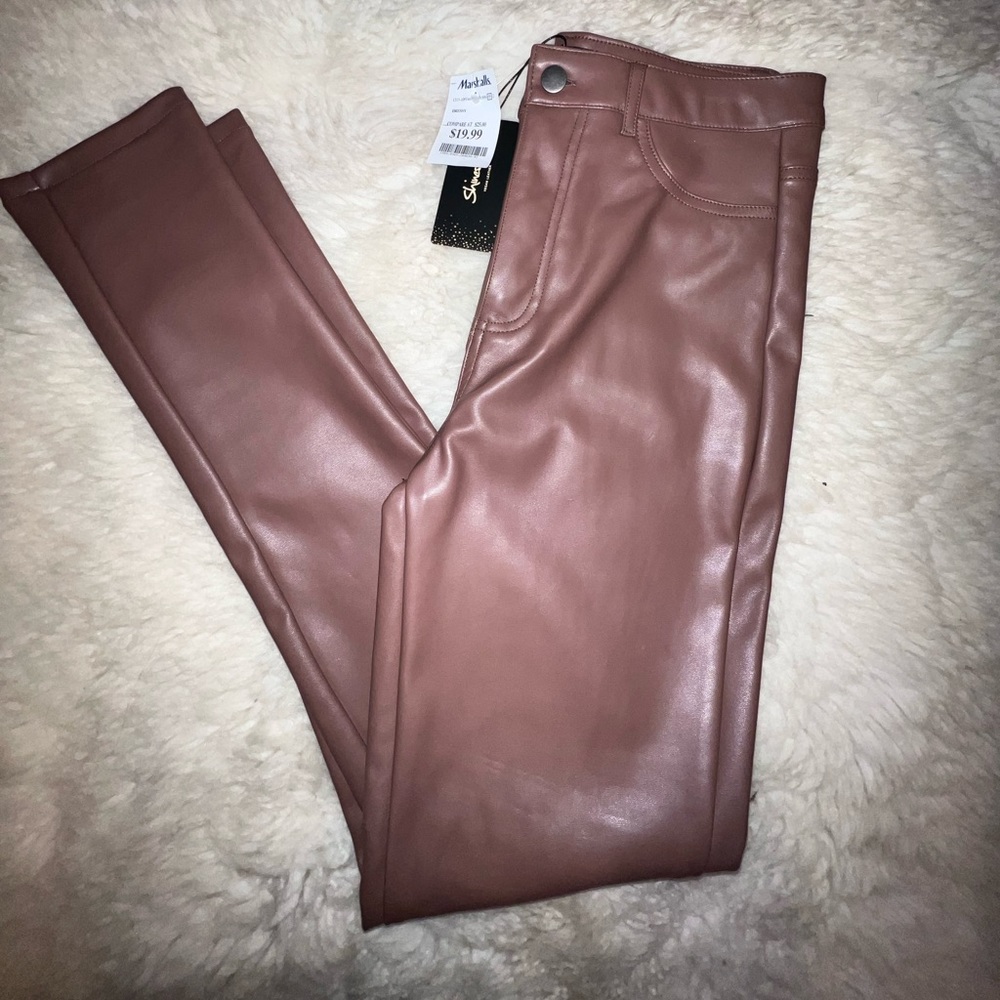 Brand new brown leather leggings